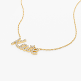 Colier din aur cu diamante personalizat cu litere nume