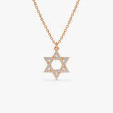 Colier din aur Steaua lui David cu diamante