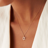 Colier din aur Steaua lui David cu diamante