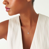 Colier din aur Steaua lui David cu diamante