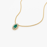 Colier din aur cu smarald si diamante oval