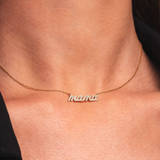 Colier din aur MAMA cu diamante de 0.27 ct