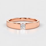 Inel din aur cu diamant solitaire in montura de tip tensiune