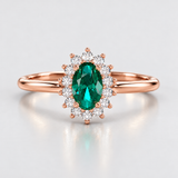 Inel cu smarald natural si diamante naturale - EMERALD DREAM
