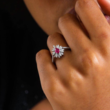 Inel cu rubin natural si diamante naturale - Ruby Dream