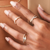 Inel din aur cu diamant marquise si diamante rotunde