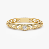 Inel din aur cu diamant rotund de 0.06 ct model Twisted Band