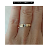 Inel din aur cu diamant solitaire in montura de tip tensiune