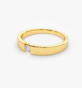 Inel din aur cu diamant solitaire in montura de tip tensiune