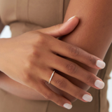 Inel din aur cu diamante baguette si rotunde de 0.18 ct