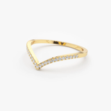 Inel din aur cu diamante model CHEVRON de 0.14 ct