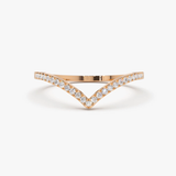 Inel din aur cu diamante model CHEVRON de 0.14 ct