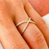 Inel din aur cu diamante de 0.60 ct model CRISS CROSS