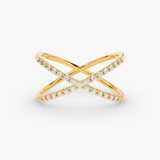 Inel din aur cu diamante de 0.60 ct model CRISS CROSS