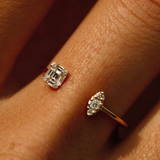 Inel din aur cu diamante bagheta si rotunde de 0.15 ct