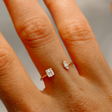 Inel din aur cu diamante bagheta si rotunde de 0.15 ct