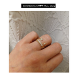 Inel din aur cu diamante bagheta si rotunde de 0.15 ct