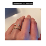 Inel din aur cu diamante bagheta si rotunde de 0.15 ct