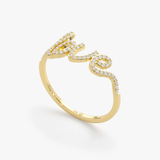 Inel din aur cu diamante de 0.14 ct LOVE