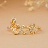 Inel din aur cu diamante de 0.14 ct LOVE