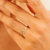 Inel din aur cu diamante de 0.14 ct LOVE