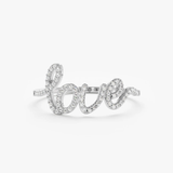 Inel din aur cu diamante de 0.14 ct LOVE