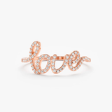 Inel din aur cu diamante de 0.14 ct LOVE