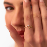 Inel din aur cu doua diamante model DIAMOND DUO