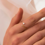 Inel din aur cu doua diamante model DIAMOND DUO