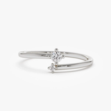 Inel din aur cu doua diamante model DIAMOND DUO