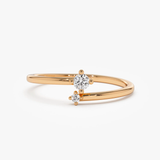 Inel din aur cu doua diamante model DIAMOND DUO