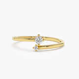 Inel din aur cu doua diamante model DIAMOND DUO