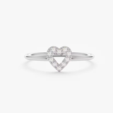 Inel din aur cu inima deschisa si diamante de 0.08 ct