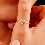 Inel din aur cu inima deschisa si diamante de 0.08 ct