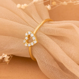 Inel din aur cu inima deschisa si diamante de 0.08 ct