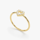 Inel din aur cu inima deschisa si diamante de 0.08 ct