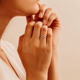 Inel din aur cu inima deschisa si diamante de 0.08 ct
