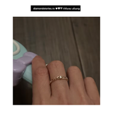 Inel din aur cu lant cubanez si diamant de 0.08 ct