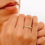 Inel din aur cu lant cubanez si diamante de 0.08 ct