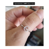 Inel din aur cu litera si diamante de 0.10 ct