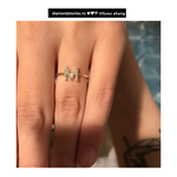 Inel din aur cu litera si diamante de 0.10 ct