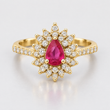 Inel cu rubin natural si diamante naturale - Ruby Dream