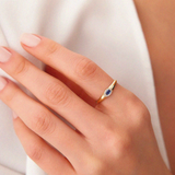 Inel din aur cu safir natural marquise si diamante naturale