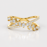 Inel cu diamante naturale - Fancy Criss Cross