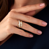 Inel din aur impletit cu diamante