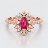 Inel cu rubin natural si diamante naturale - Ruby Dream