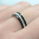 Inel din aur cu diamante negre Eternity de 0.85 ct