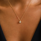 Lant cu pandantiv din aur inima si diamante