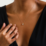 Lant cu pandantiv din aur inima si diamante