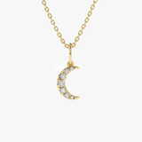 Lant cu pandantiv din aur Luna cu Diamante